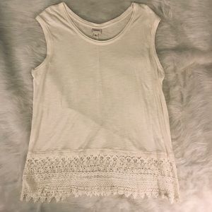 Merona Off White Lace Tank Top